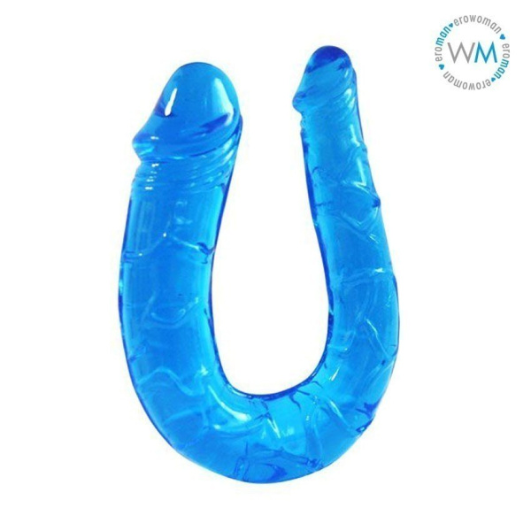Фаллоимитатор двухголовочный twin head/double dong, l 298 мм d 33x22 мм цвет голубой арт. ee-10013-2_2