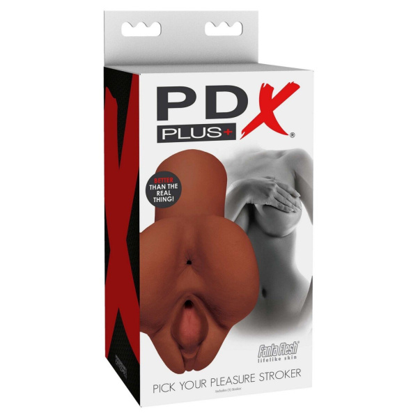 Мастурбатор вагина и анус PDX Plus Pick Your Pleasure Stroker Brown_1