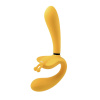 Безремневой страпон с вибрацией The Monarch, желтый_1