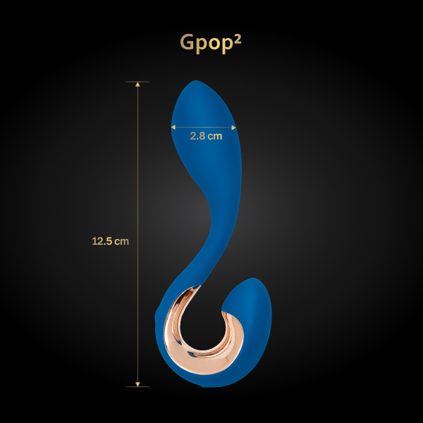 Gvibe Gpop2 - универсальный вибратор, 12.5х2.8 см. Синий_4