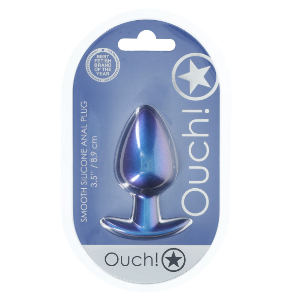 Анальная пробка из силикона L - Metallic Blu_2