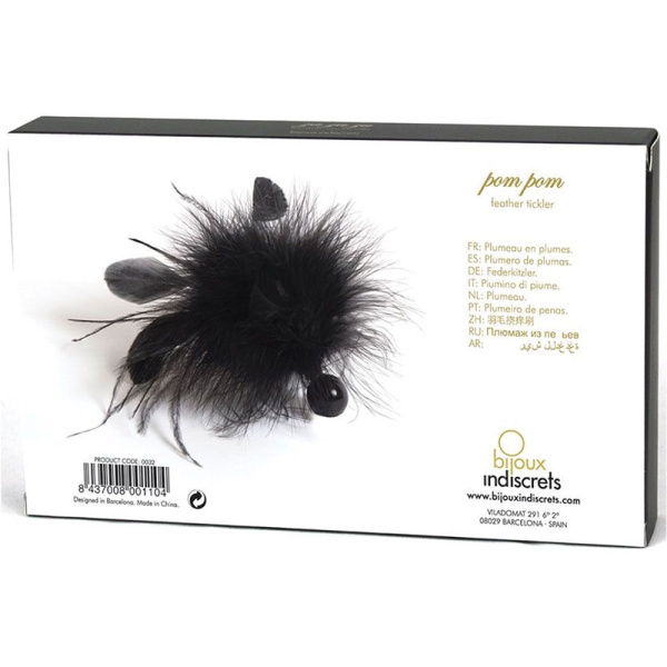 Кисточка перьевая Bijoux Indiscrets Pom Pom - feather tickler, черная_1