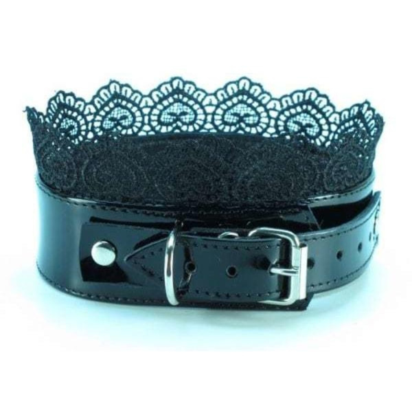 Изящный ошейник с кружевом Black BDSM Light 810007ars_1
