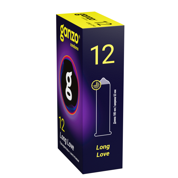 Презервативы Ganzo Long Love, с анестезирующим эффектом, латекс, 18 см, 12 шт._4