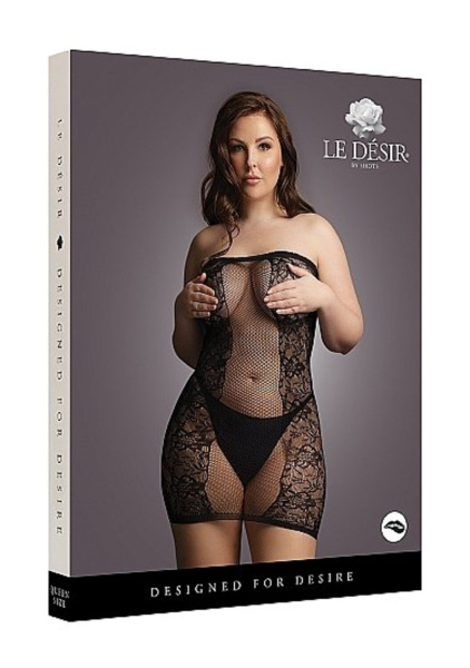 Миниплатье без бретелек Plus size_1