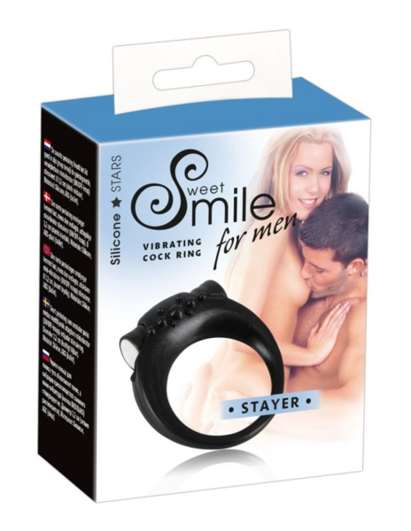 Эрекционное виброкольцо черное Vibro-penis Ring by Sweet Smile_1