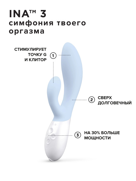 Lelo Ina 3 - вибратор кролик, 11х3.7 см_4
