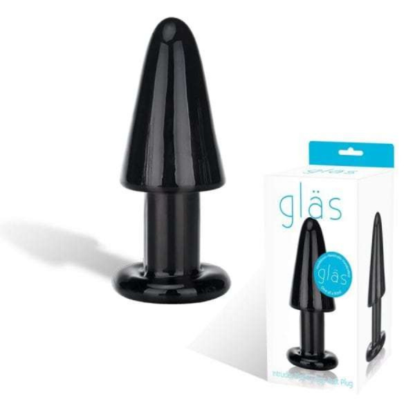 Черная анальная втулка INTRUDER BLACK GLASS_1