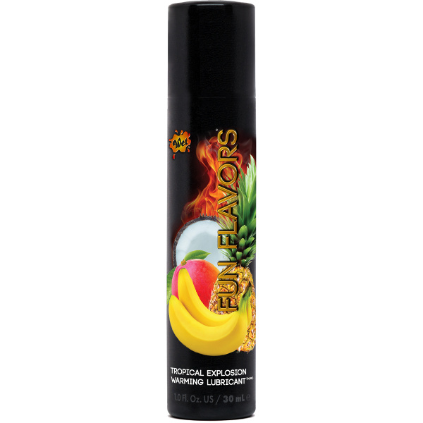 Согревающий лубрикант и лосьон для массажа со вкусом тропических фруктов WET Fun Flavors 30 ml_1