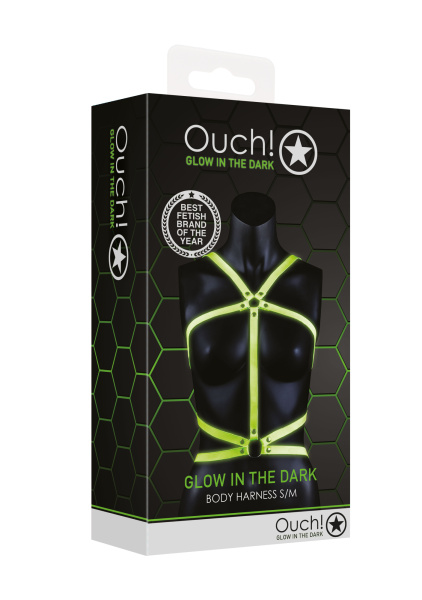 Портупея Body Harness - Glow in the Dark (S/M)_1
