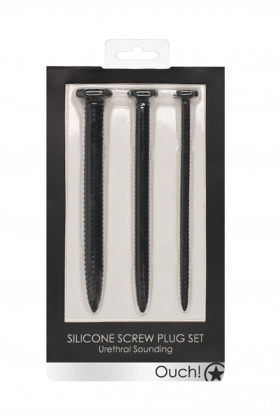 Набор из трех стимуляторов уретры (струн) Silicone Screw Plug Set_1