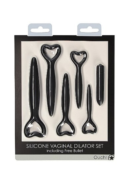 Набор вагинальных расширителей с вибропулей Silicone Vaginal Dilator Set_1