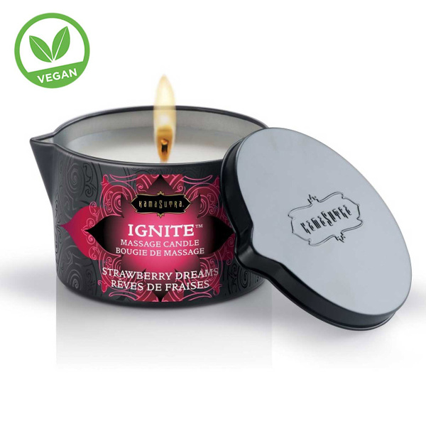 Массажное масло-свеча IGNITE massage oil candle strawberry dreams 170 г_1