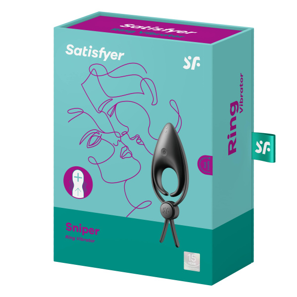 Эрекционное кольцо (Лассо) Satisfyer Sniper с вибрацией, черный_1