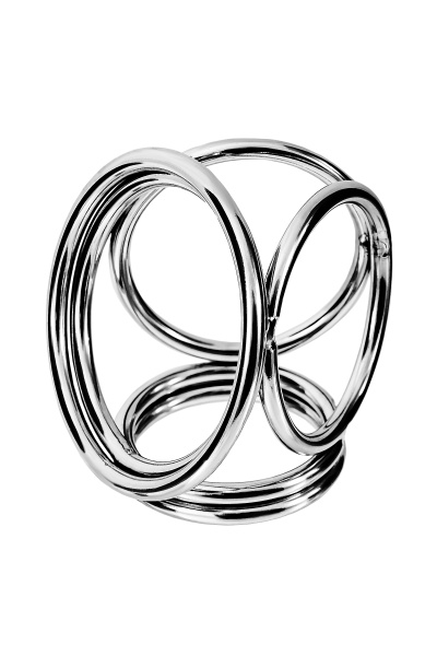 Бондаж для пениса TOYFA Metal, 6 колец, серебристый_3