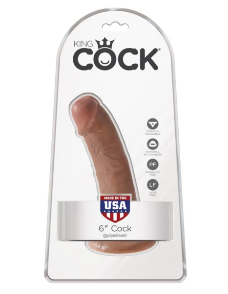 Фаллоимитатор на присоске загорелый King Cock 6 Cock Tan_1