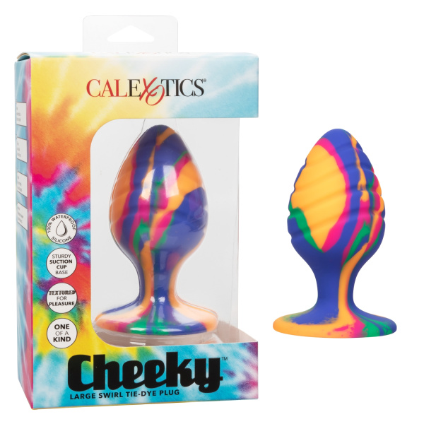 Текстурированная анальная пробка L из силикона CHEEKY LRG SWIRL TIE-DYE PLUG_1