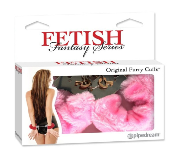Меховые наручники-металл розовые Fetish Fantasy Series Original Furry Cuffs Pink_1
