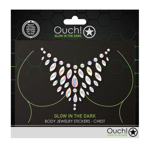 Декоративное украшение (камни) на клеевой основе Body Jewelry Stickers - Chest - Glow in the Dark -_1