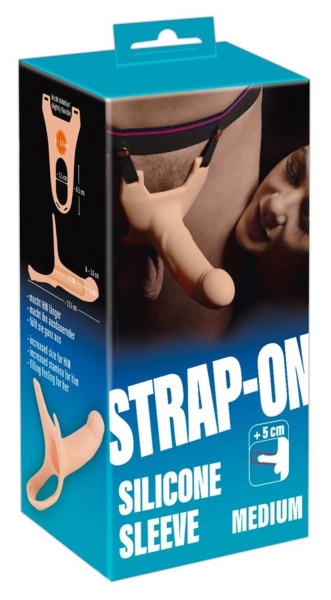Силиконовый полый страпон на ремнях Silicone Strap-on by You2Toys Medium_1