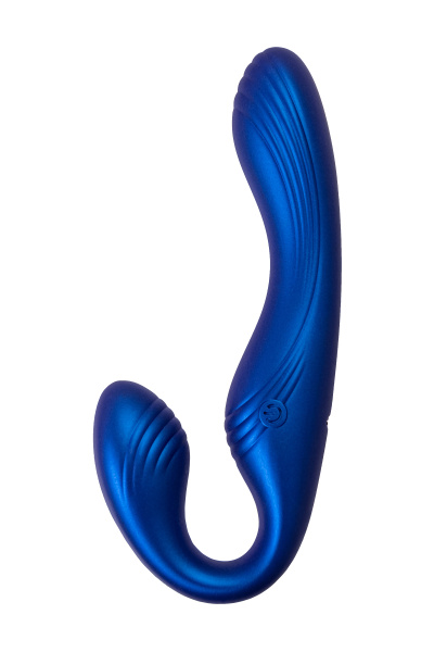 Страпон безремневой L`Eroina APP ARDEE с управлением от приложения и пульта, силикон, синий, 31 см_5