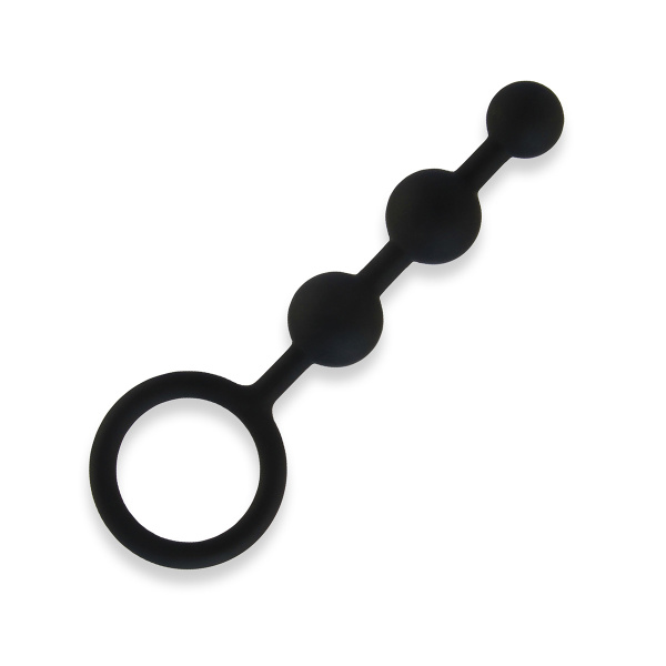 Черные силиконовые анальные бусины Silicone Anal Beads 3 шарика_3