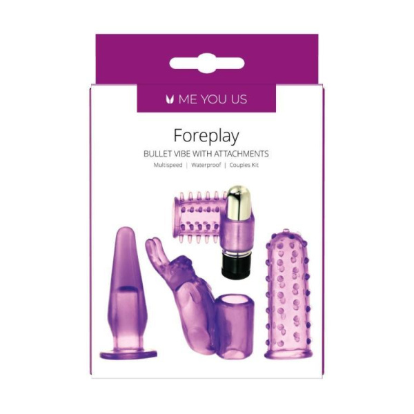 Вибромассажер для пар в наборе с насадками Me You Us  Foreplay Couples Kit_3
