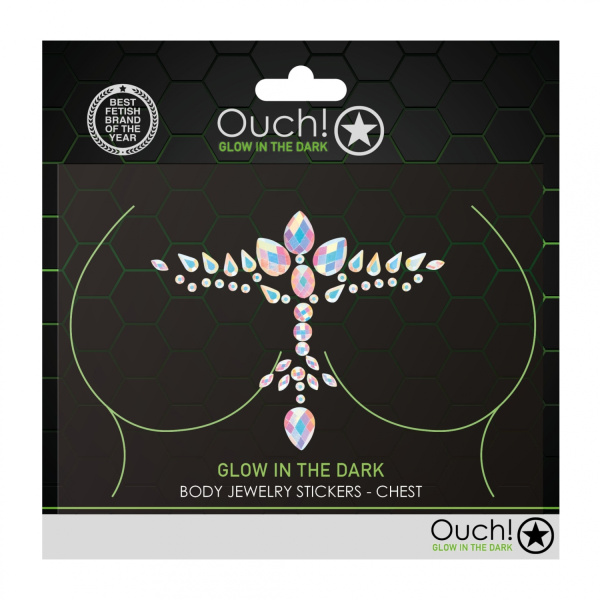 Декоративное украшение (камни) на клеевой основе Body Jewelry Stickers - Chest - Glow in the Dark -_1