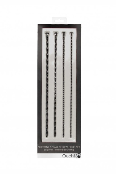 Набор из четырех стимуляторов уретры (струн) Spiral Screw Plug Set_1