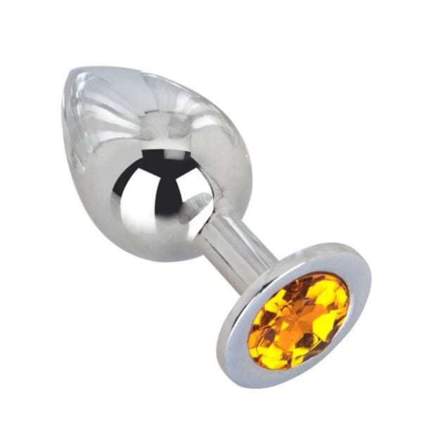 Большой плаг из стали с кристаллом JUICY ORANGE_1