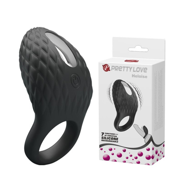 Эрекционное виброкольцо с рельефным дизайном PrettyLove Heloise_1