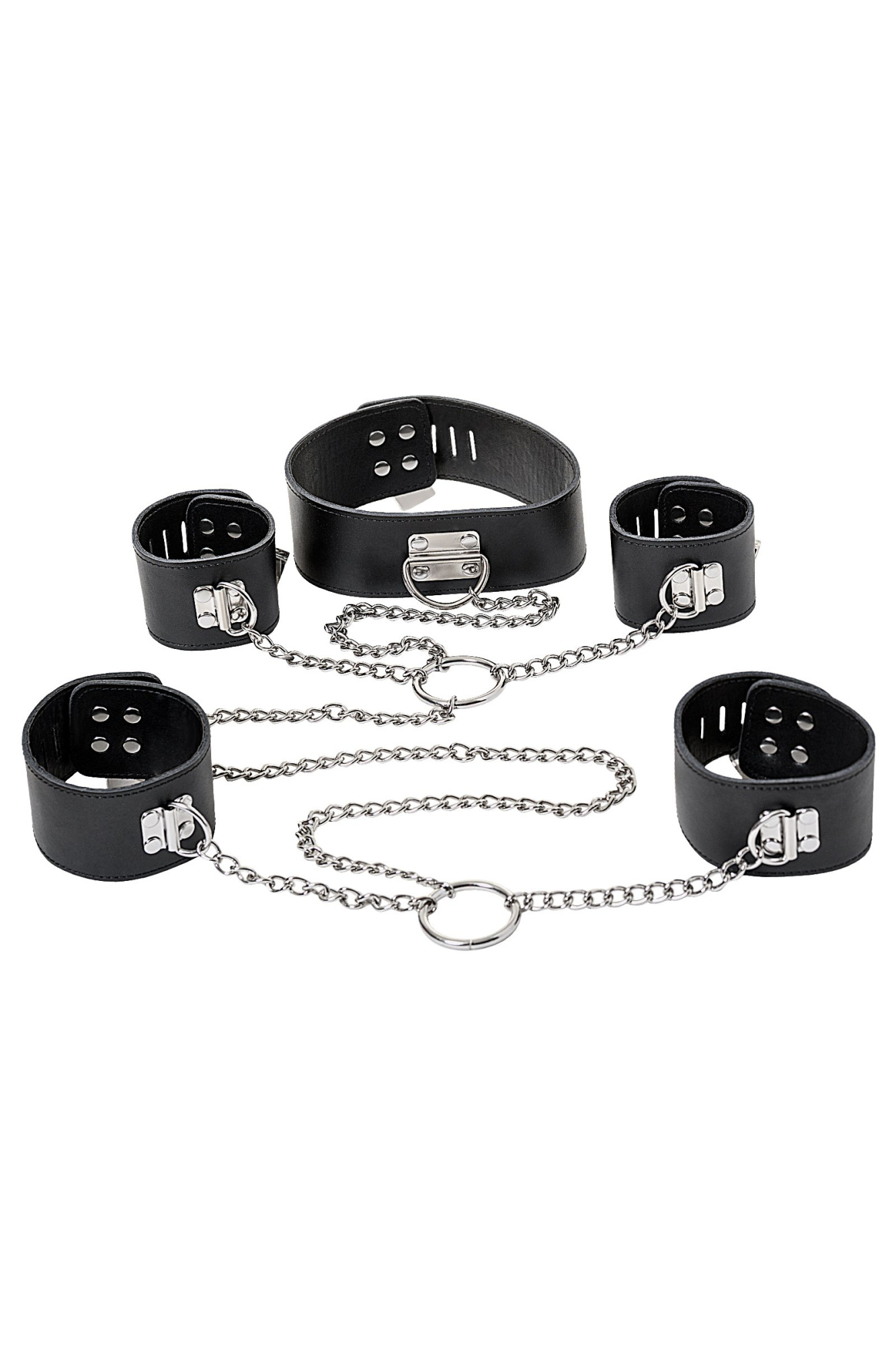 Комплект бондажный TOYFA Theatre, кожанный, черный_3