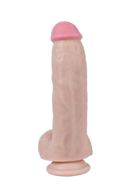 Реалистичный фаллоимитатор REAL с мошонкой на присоске, PVC, 19 x4,5 см._2