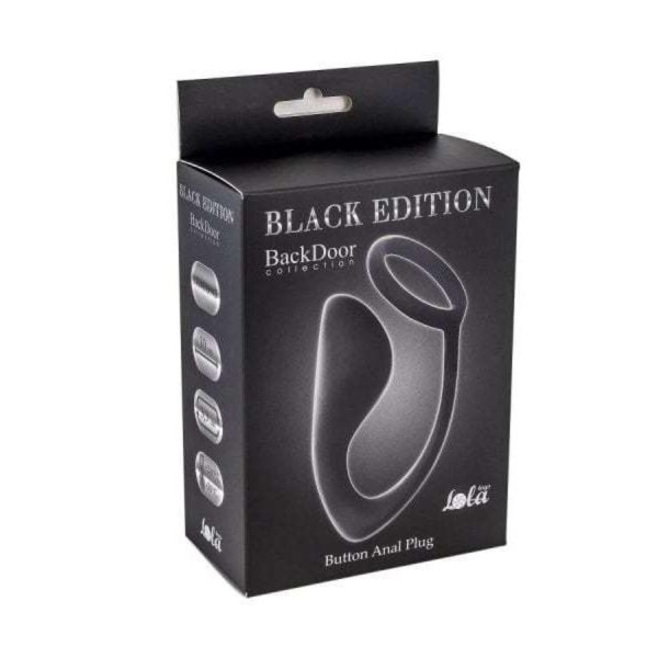 Мужской анальный стимулятор с кольцом на пенис Button Anal Plug Black 4216-01Lola_1