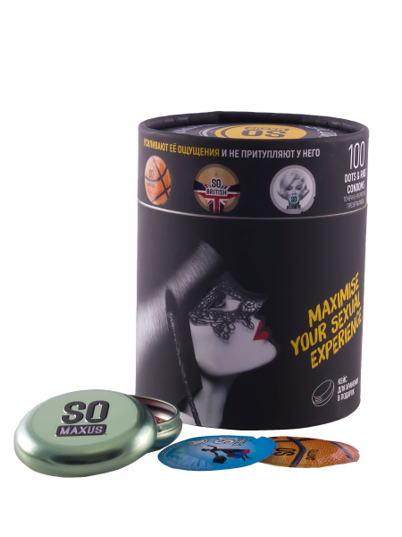 Презервативы MAXUS SO MUCH SEX SPECIAL в черном тубусе, точечно-ребристые, 100 шт_5