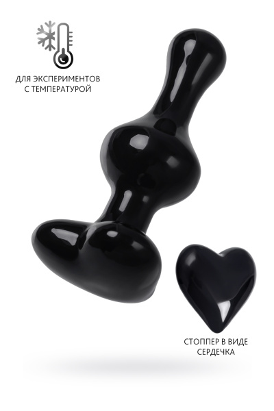 Анальная втулка Sexus Glass, стекло, черная, 9,8 см_2