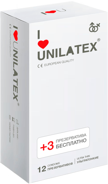 Презервативы ультратонкие Unilatex UltraThin 12 шт+3 шт _1
