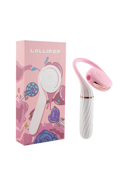 Вибратор с вакуумным стимулятором OTOUCH Lollipop Dual Stimulation, силикон, бело-розовый, 20 см_6
