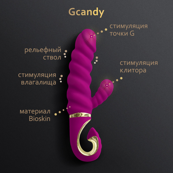 Потрясающий вибратор Gvibe Gcandy - Sweet Raspberry, 18 см фиолетовый_5