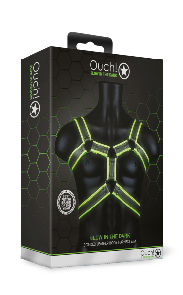 Портупея Body Harness - Glow in the Dark (S/M)_1