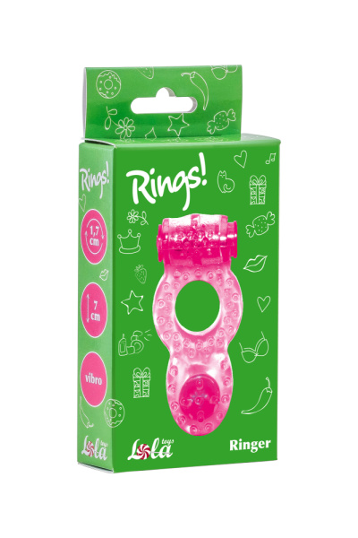 Эрекционное кольцо с вибрацией Rings Ringer pink_1
