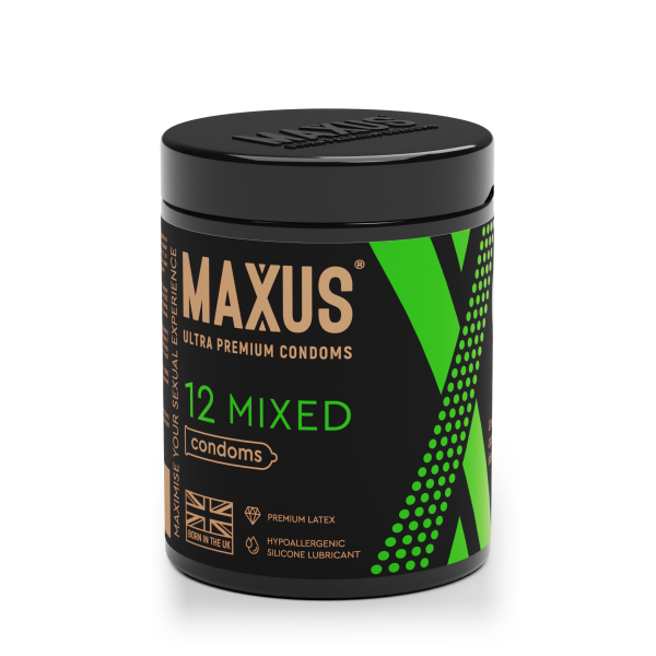 Презервативы MAXUS Mixed №12 с железным кейсом, набор, X-Edition, 12 шт_2