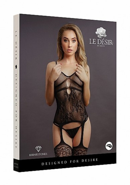 Кетсьют со стразами Suspender Rhinestone Bodystocking_1