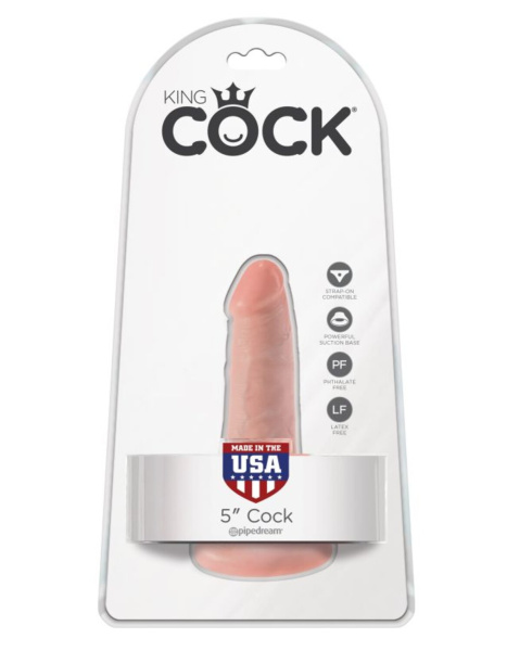 Фаллоимитатор на присоске телесный King Cock 5 Cock Flesh_1