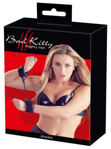 Наручники с геометрическим узором Bad Kitty Handcuffs черный_1