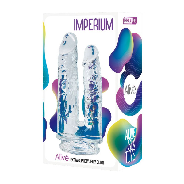 Фаллоимитатор двойной Imperium Jelly Dildo прозрачный_1