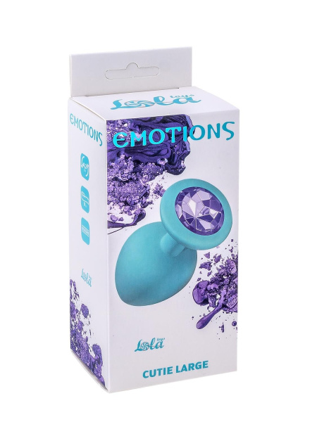 Анальная пробка Emotions Cutie Large Turquoise light purple crystal_1