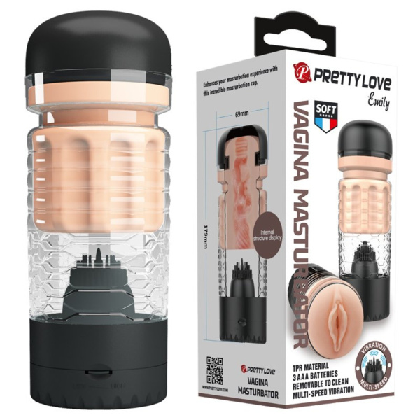 Мастурбатор вагина с вибрацией Emily, черный_11