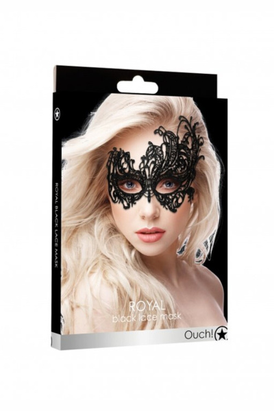 Кружевная маска ручной работы на глаза Royal Black Lace Mask_1