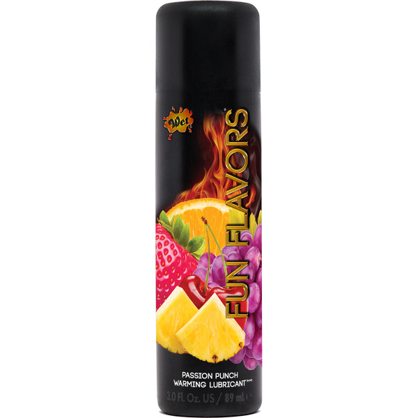 Согревающий лубрикант и лосьон для массажа со вкусом фруктового микса WET Fun Flavors 89 ml_1